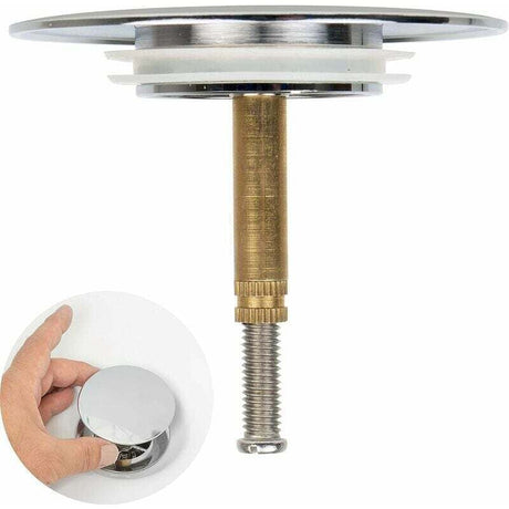 Universal Bathtub Stopper Ø70mm Adjustable Height Double Seal Chrome Brass Stainless Compatible with Most Sinks and Bathtubs