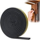 Black D-profile Weather Strip Seal 6M for Door Window Soundproof Weatherproof Strong Adhesion
