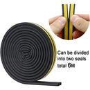 Black D-profile Weather Strip Seal 6M for Door Window Soundproof Weatherproof Strong Adhesion