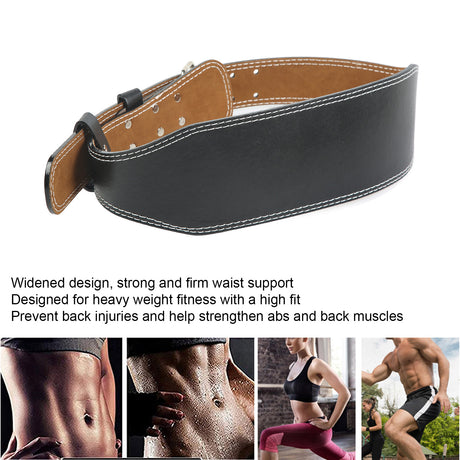 Weight Lifting Belt for Fitness Wide Support for Rowing Squats Deadlifts Black