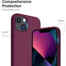 iPhone 13 Case Liquid Silicone Ultra Thin Full Coverage Shockproof Protective Soft Case for 6.1 Inch Red Wine