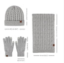 Hat, Scarf and Glove Set - Three-Piece Winter Set for Men: Knitted Hat, Scarf and Gloves - Warm Knitted Hat for Men - Thick Knitted Hat - Scarf - Gloves - Three-Piece Set - Christmas Gift - Birthday Gift