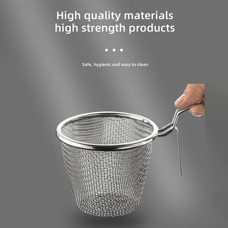 Stainless Steel Pasta Basket - Cooking Basket with Pasta Clamp - Hanging Strainer - Kitchen Utensils Suitable for Pasta, Ramen, Pho and Vegetables