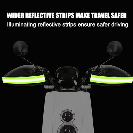Cycling Gloves - 1 Pair - Extra Padded Cycling Gloves - Warm Gloves - Cycling Gloves - Scooter Gloves - Hand Warmers - Bicycle Accessories - With Reflective Strips - Winter - Windproof - Waterproof （Black）