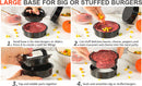 3-in-1 Hamburger and Hamburger Press - Hamburger Mold - Non-stick, Durable Patty Maker for Stuffed Burgers and Sliders - Easy to Clean - Black
