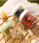Yogurt Cup to Go - 880 mL - Muesli Cup - Oats Pots - Soup Cup - Lunch Cup - Lunch Pot - Leak-Proof - Insulated - with Spoon - Dishwasher Safe - White