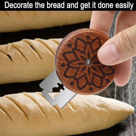 Portable Round Bread Slicer, Bread Trimmer, Slicer, Baking Accessory with 5 Blades