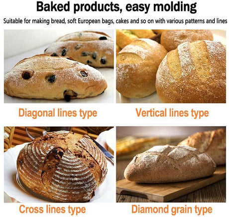 Portable Round Bread Slicer, Bread Trimmer, Slicer, Baking Accessory with 5 Blades