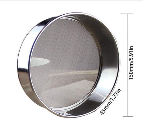 Stainless Steel Flour Sieve - Fine Sieve - Suitable for Flour, Rice, Grains - 15*4.5cm - 60 Mesh Fine Sieve - Baking Tools - Round Flour Sieve