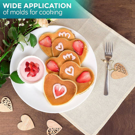 Stainless Steel Egg Baking Mold - 5 Pieces - Egg Baking Mold - Kitchen Utensils - DIY Model Egg Baking Mold - 5 Piece Creative Breakfast Set - Circle, Heart, Flower, Five-Pointed Star and Mickey Mouse Shapes