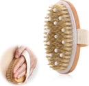 Bath Brush - Body Brush - Natural Bristles - Massage Brush - Shower Brush - Exfoliating Brush - Sauna Brush - Improves Blood Circulation - Lymphatic Function - Removes Dead Skin Cells