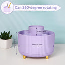 Storage Box - Rotating purple organizer for pens and art supplies - Storage box with compartments - Rotatable - Suitable for offices, schools and homes