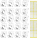 Hooks - Mini Light Clips | Self-Adhesive Lighting Hooks - Cable Holder Organizer - Set of 20 Hooks incl. Adhesive Strip