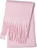 Scarf - Women's Winter Scarf - Warm and Thick Knitted Checked Scarf - Blanket Scarf - Stylish Gift - A Gift for Her (Pink)