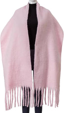 Scarf - Women's Winter Scarf - Warm and Thick Knitted Checked Scarf - Blanket Scarf - Stylish Gift - A Gift for Her (Pink)