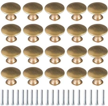 Cabinet Door Handles - Brass Door Handles - Antique Brass Handles - Cabinet Handles - 20 Items