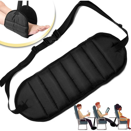 Airplane Footrest - Flying Leg Hammock - Prevents Back, Leg, Knee, and Hip Pain and Stiffness - Portable Travel Accessory with Adjustable Height - Suitable for Airplanes, Trains, and the Office