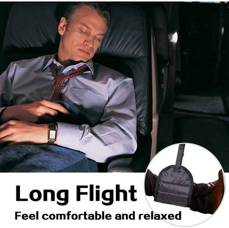 Airplane Footrest - Flying Leg Hammock - Prevents Back, Leg, Knee, and Hip Pain and Stiffness - Portable Travel Accessory with Adjustable Height - Suitable for Airplanes, Trains, and the Office