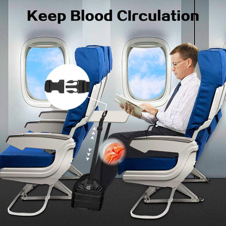 Airplane Footrest - Flying Leg Hammock - Prevents Back, Leg, Knee, and Hip Pain and Stiffness - Portable Travel Accessory with Adjustable Height - Suitable for Airplanes, Trains, and the Office