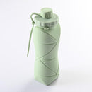 Water Bottle - Collapsible Water Bottle - Silicone Water Bottle - 600ml - Heat Resistant, Drop Resistant - Essential for Outdoor Travel (Green)