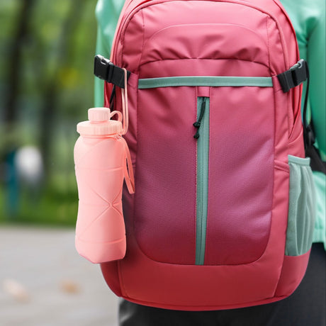 Water Bottle - Collapsible Water Bottle - Silicone Water Bottle - 600ml - Heat Resistant, Drop Resistant - Essential for Outdoor Travel (Green)