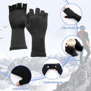 2 pairs of fingerless gloves - plain gloves for fall and winter - warm gloves with half fingers - long knitted - fingerless gloves - one size fits all - wristbands - black and gray