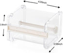 Transparent, visible packaging tape dispenser - holder for cutting tape - organizer, holder for desk and office tape - holder for self-adhesive roll tape dispenser - storage tape, cutting tape - adhesives and fasteners