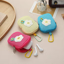 Storage Bag - Cute Mesh - Flowers - Keychain Wallet - Headphone Bag - Pendant Storage Bag - Multifunctional - Red