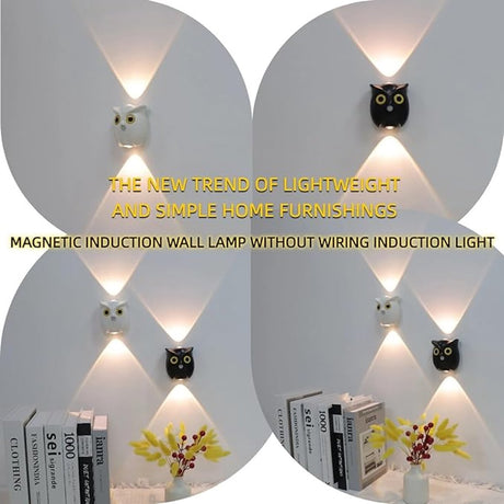 Night Light - Mood Lamp - LED Lighting - Night Lamp - LED Cabinet Light and Stair Light with Sensor - Two-tone - USB Rechargeable Night Light - Magnetic Mounting - For Children's Room, Bedroom, Hallway or Corridor, etc. (Black)