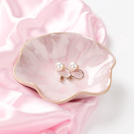 Ceramic Jewelry Bowl - Room Decor, Key Holder, Ring Holder, Jewelry Tray, Jewelry Tray, Drip Tray, Bedside Table Decoration (Pink)