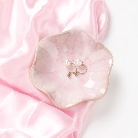 Ceramic Jewelry Bowl - Room Decor, Key Holder, Ring Holder, Jewelry Tray, Jewelry Tray, Drip Tray, Bedside Table Decoration (Pink)