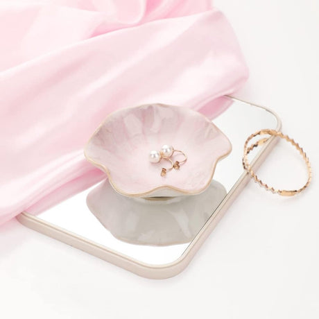 Ceramic Jewelry Bowl - Room Decor, Key Holder, Ring Holder, Jewelry Tray, Jewelry Tray, Drip Tray, Bedside Table Decoration (Pink)
