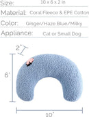 Pet Cushion - Soft Plush Pet Cushion - Cute Patterned Pet Mat - Comfortable Neck Support - Suitable for Cats and Dogs - White