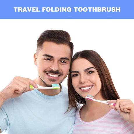 4-pack toothbrushes - Travel toothbrushes - Foldable toothbrushes - Foldable travel toothbrushes - Portable soft toothbrushes - Easy to carry