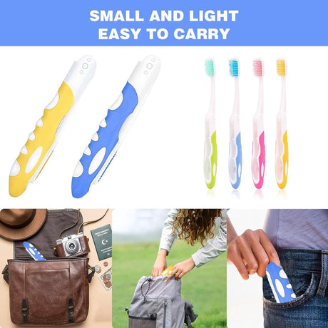 4-pack toothbrushes - Travel toothbrushes - Foldable toothbrushes - Foldable travel toothbrushes - Portable soft toothbrushes - Easy to carry