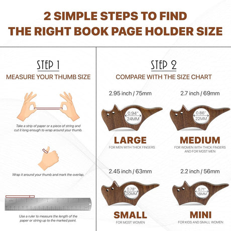 Book Binder - Cat-shaped book binder - Smooth walnut bookshelf - Thumb-shaped book binder - Reading aid - Ideal gift and reading accessory for book lovers - Gift for book lovers and literature enthusiasts (S)