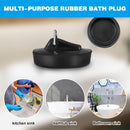 2-Pack Drain Plug - Sink Plug - Bath Plug for Home - Universal Plug Set - Diameter 42-45 mm - For Sinks - Kitchen Sink Plug Chain - Black