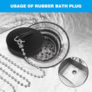 2-Pack Drain Plug - Sink Plug - Bath Plug for Home - Universal Plug Set - Diameter 42-45 mm - For Sinks - Kitchen Sink Plug Chain - Black