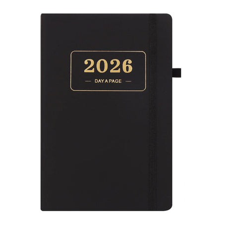 2026 Daily Planner – 2026 Adult Agenda – 1 Day on 1 Page – 365 Day Planner & Notebook – 14.0*20.8cm – Black