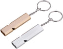 Whistles - Emergency Survival Whistles - Set of 2 - Extra Loud Aluminum Whistles for Outdoor Use - Slim Double-Barrel Rescue Whistles - Suitable for Swim Training, Camping, Hiking, Hunting, Boating and Other Activities (Gold + Silver)