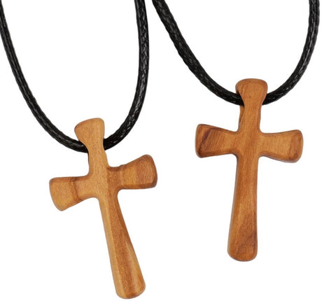 Olive Wood Cross Necklace - Simple and Personalized