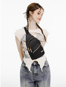 Unisex Shoulder Bag - 5 Storage Pockets & Cable Grommet - Women's Crossbody Bag - Men's Crossbody Bag - Crossbody Bags - Sling Bag - Adjustable Carrying Style (Cross/Shoulder/Chest) - Purple