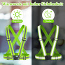 Two-piece reflective vest with 2 reflective armbands - High visibility reflective vest - Reflective safety vest - Adjustable lightweight elastic straps - Suitable for running, cycling and walking