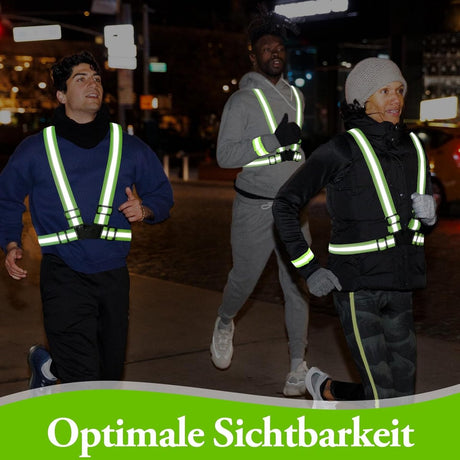 Two-piece reflective vest with 2 reflective armbands - High visibility reflective vest - Reflective safety vest - Adjustable lightweight elastic straps - Suitable for running, cycling and walking