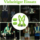 Two-piece reflective vest with 2 reflective armbands - High visibility reflective vest - Reflective safety vest - Adjustable lightweight elastic straps - Suitable for running, cycling and walking