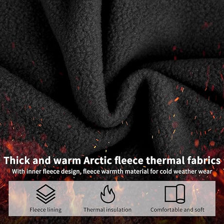 Hooded Scarf - Drawstring Scarf - Windproof Face Mask - Warm Face Mask - Scarf - Black - Motorcycle Neck Warmer - Suitable for winter activities such as skiing, running, cycling, motorcycling, picnicking and mountaineering.