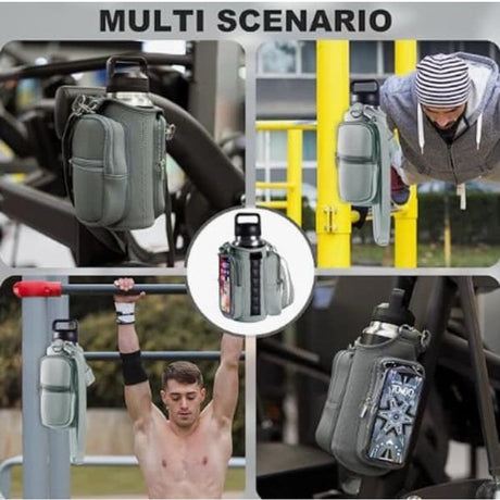 Magnetic Sports Bag with Adjustable Shoulder Strap - Includes Water Bottle Holder and Pocket - for Sports, Workouts, Travel & Work（White）