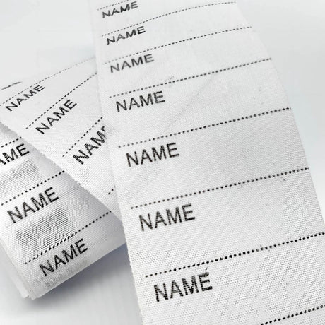 200 pcs iron-on name labels with pen - washable labels - woven labels for clothing, school uniforms, bags, towels, hats, gloves, scarves
