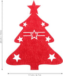 Placemats - Set of 48 - Christmas placemats - heat-resistant and waterproof - suitable for Christmas parties and table decorations (Red)