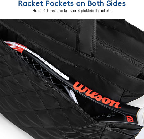 Backpack - Tennis Bag - Handbag - Sports Bag - Waterproof Racket Bag - Suitable for multiple rackets with shoe compartment - Beige